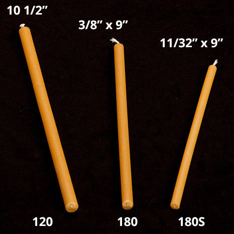 #180S - 11/32" x 9" Tapered Beeswax Candle