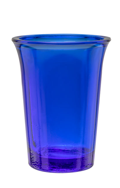 specialty candle glass holder blue from tkc candle