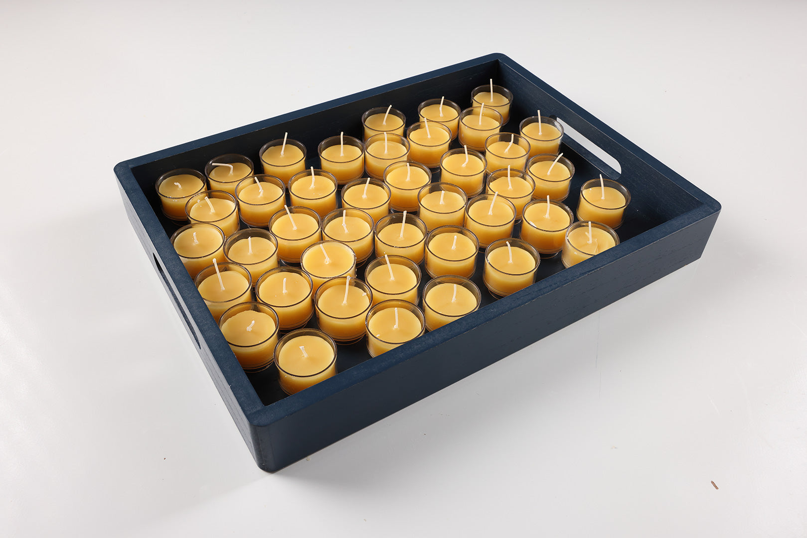 beeswax votive candles in tray from tkc candle